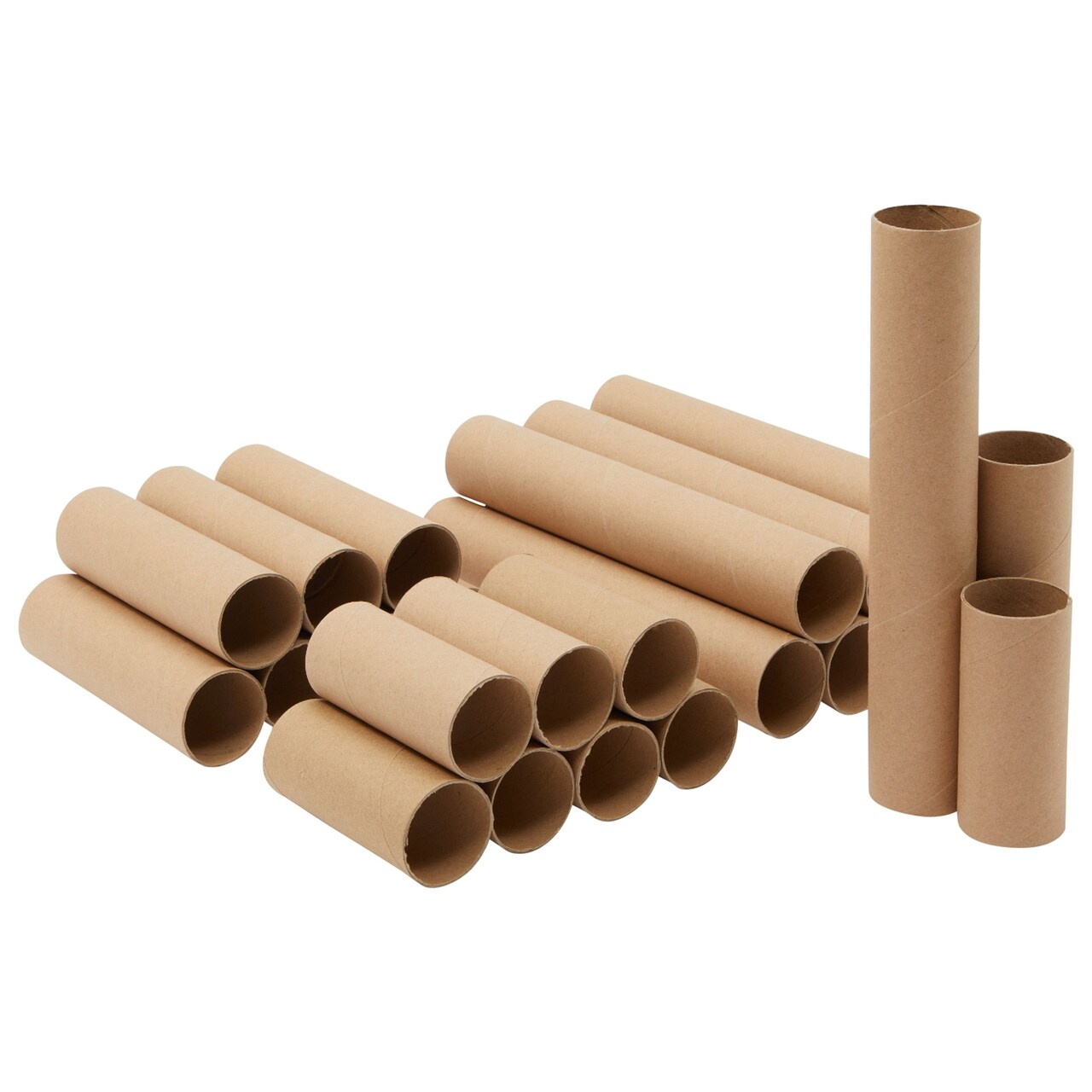 24 Brown Empty Paper Towel Rolls, 3 Size Cardboard Tubes for Crafts, DIY Art Projects (4, 6, and 10 Inches)